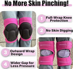 Women' s Work Knee Pads for Gardening Cleaning Flooring, Thick Padded Foam Knee Pads for Large Legs, Comfortable Female Knee Protectors for Kneeling on Hard Concrete Tile Floors, Pink Extra Large