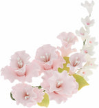 Sugar Blossom Cake Spray – Gumpaste Flowers for Cake Decorating – Soft Pink Cherry Blossoms with Green Leaves – 1 Count by Chef Alan Tetreault