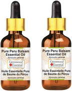 Greenwood Essential Pure Peru Balsam Essential Oil (Myroxylon pereirae) Steam Distilled (Pack of Two) 30ml X 2 (2 oz)