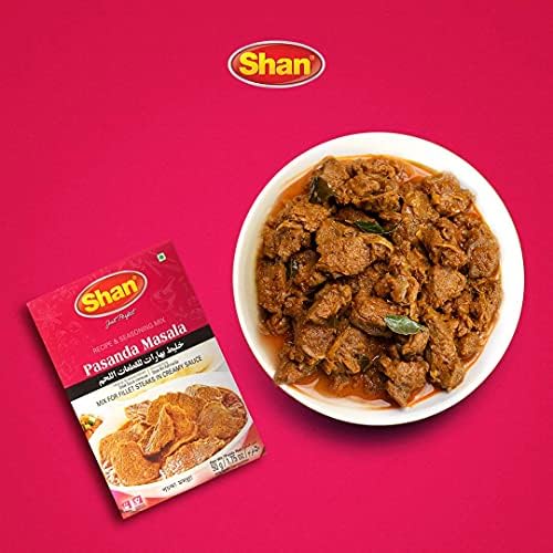 Shan Pasanda Recipe and Seasoning Mix 1.76 oz (50g) - Spice Powder for Fillet Steaks in Creamy Sauce - Suitable for Vegetarians - Airtight Bag in a Box (Pack of 3)