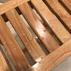 Waterproof Bathroom Stool for Elderly Bath Chair Wood Shower Bench Adult Non-Slip Wooden Shower seat Bathtub Spa Change Shoes Stool, 42×28×43cm