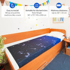 Sensory Compression Blanket | Spandex Bed Sheet for Kids & Adults | Deep Relaxing Feeling, Release Oxytocin | Helps With: SPD, Anxiety, ADHD, Autism | Star Theme | Breathable & Stretchable | Twin