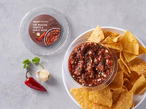 Amazon Kitchen, Fire Roasted Tomato & Garlic Salsa, Hot, 16 Oz