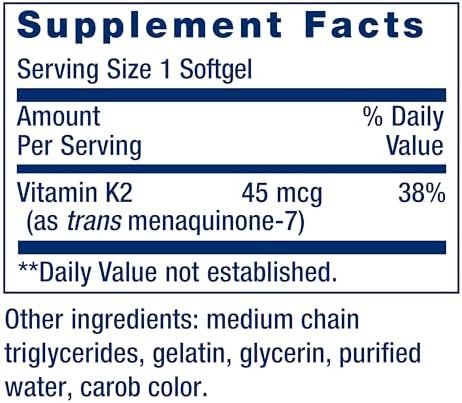 Life Extension Low Dose Vitamin K2 – Supports Arterial Health – Non-GMO, Gluten-Free – 90 Softgels