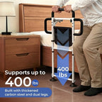 Height Adjustable Bed Rail for Elderly Adults, Adjustable Bed Assist Rail with Nonslip Grip, Folding Table & Storage Bag, Bed Assist Bar for Seniors, Post-Op & Pregnant Users, Fits Most Bed Sizes
