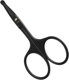 LIVINGO 3.75" Premium Nose Hair Scissors, Curved Safety Blades with Rounded Tip for Trimming Small Details Facial Hair, Ear Hair, Eyebrow (Black)
