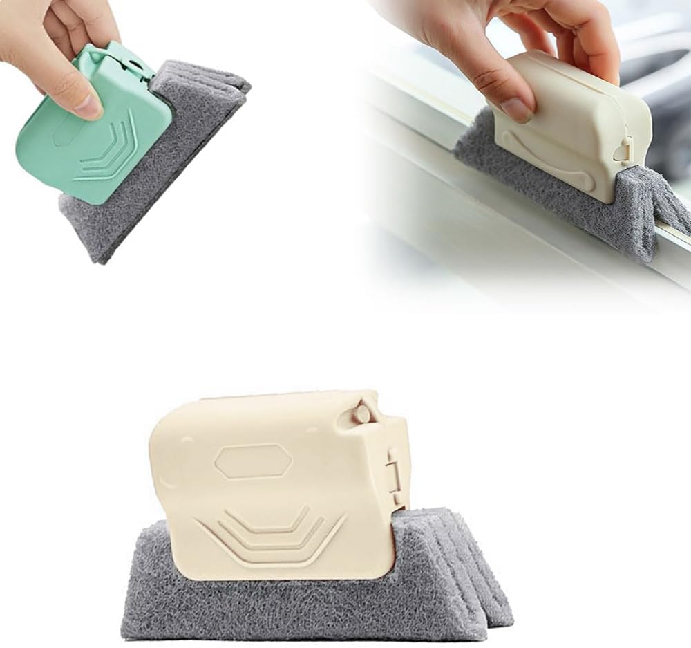Magic Window Groove Cleaning Brush, New Window Groove Cleaning Brush Tools Set, Sliding Door for Sliding Door, Sill, Tile Lines, Shutter (Beige)