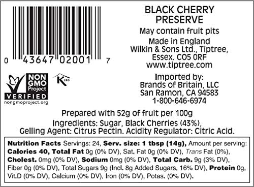 Tiptree Black Cherry Conserve, 12 Ounce Jar (Pack of 1)
