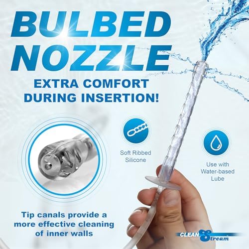 Cleanstream Pump Action Enema Bottle with Flexible Nozzle and SyringeStyle Handle, 300 mL Capacity, Silicone Material, Easy SelfCleansing Douche System for Controlled Personal Care