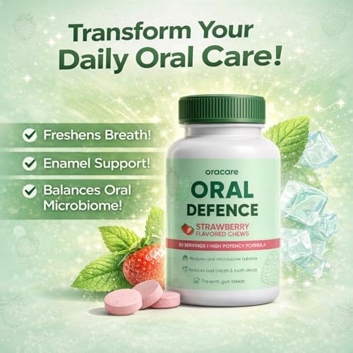 Oracare Oral Defence – Oral Probiotics Supplement for Microbiome Balance, Fresh Breath, Gum Health & Daily Hygiene Support, 60 Chewable Capsules(1)