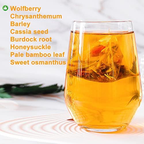 Plant Gift Bamboo Leaf Cassia Seed Tea Bag 8.81oz (5g*50bags) Wolfberry, Barley,Honeysuckle, Osmanthus, Chinese Pure Natural, Health Care Mixed Tea, 250g 淡竹叶决明子茶