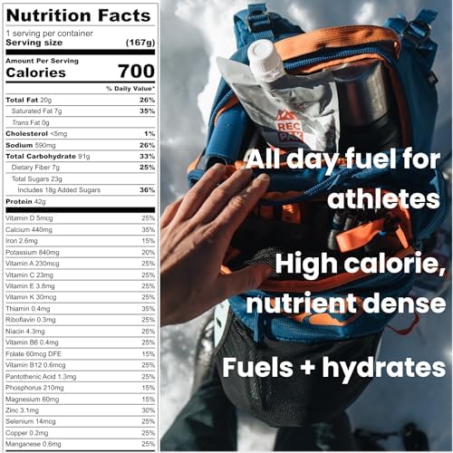 RecPak | 700 Cal, 43g Protein, Complete Nutrition for Backcountry Athletes | No-Cook Lightweight Liquid Meal for Mountaineering Backpacking Sking Hunting | Just Add Water & Go I Variety Pack (3-Pack)