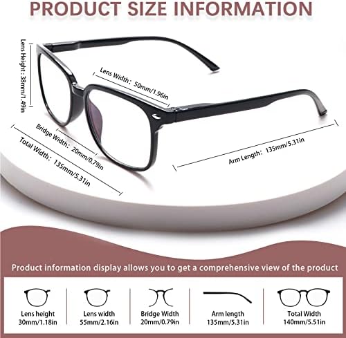 Progressive Multifocal Anti Blue Light Reading Glasses for Women and Men Fashion Eyeglasses Frame