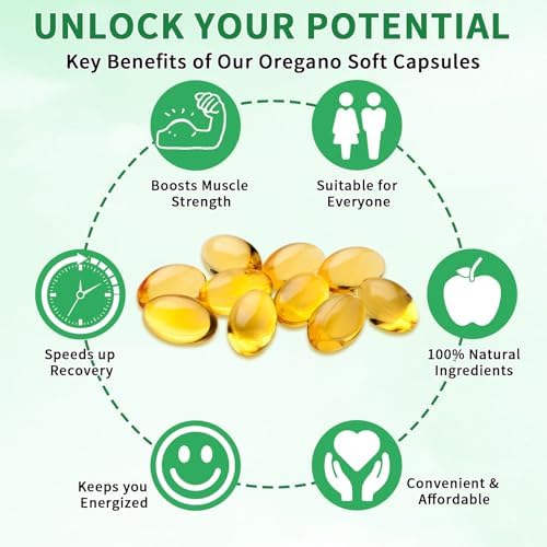 Oil of Oregano Softgels, 120 Count 2 in 1 6000mg Oil of Oregano with Black Seed Oil 200mg, Plant Based, Organic Oregano Oil Supplement Capsules, Non-GMO & Immune Support