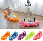 2pcs Dust Duster Mop Slippers Shoes Cover, Multi Function Washable Microfiber Foot Socks Floor Cleaning Shoes Cover for House Kitchen Office (Blue)