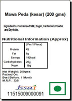 Ghasitaram Gifts Indian Sweets - Mawa Peda (Kesar)(200 GMS)