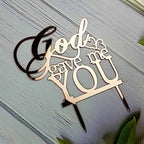 God Gave Me You Wedding Cake Topper for Wedding/Engagement/Marriage Party Decorations (Mirror Rose Gold Acrylic)