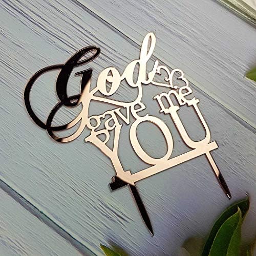 God Gave Me You Wedding Cake Topper for Wedding/Engagement/Marriage Party Decorations (Mirror Rose Gold Acrylic)