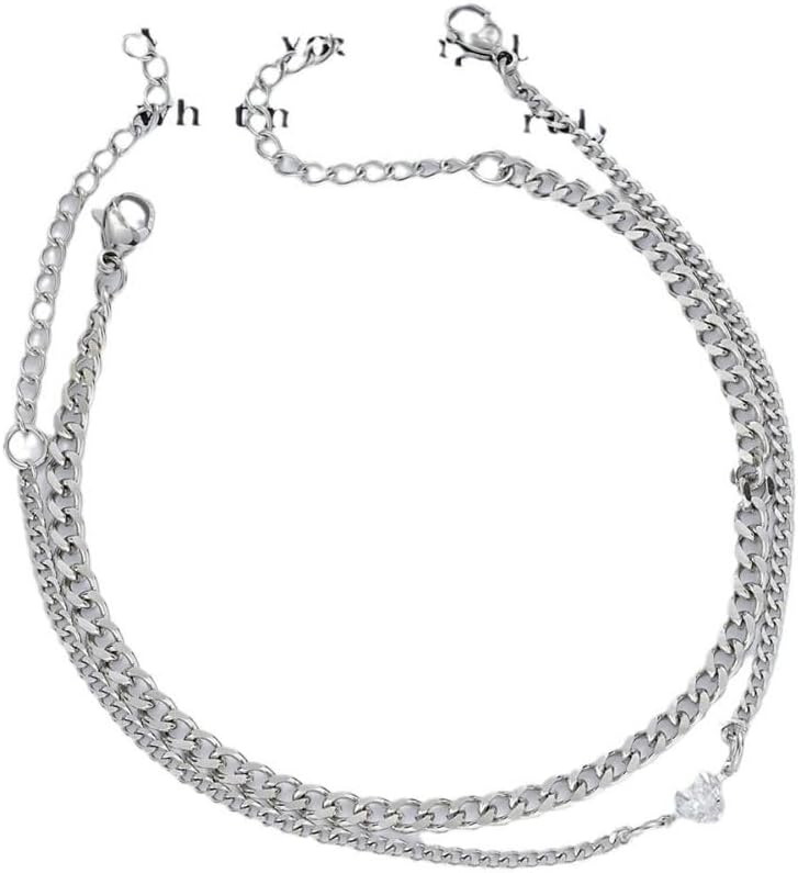 Couple Bracelet Shiny Stainless Steel Bracelet Set Stainless Steel Stainless Steel Couple(Silver)