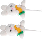 OUNONA 2Pcs Carrot Bunny Cake Picks Cute Birthday Cake Decoration Dessert Ornament for Party Celebrations Creative and Adornments for Cakes and Cupcakes