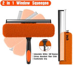 26FT Window Squeegee with Extension Pole, 2-in-1 Squeegee for Window Cleaning, Professional Cleaning Kit for Home with 20FT Telescoping Pole for Outdoor Indoor Use