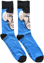 Star Trek Spock with Ears Crew Socks, Blue, Sock Size 10-13, Shoe Size 6-12