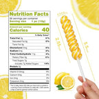 Twisty Lollipop, Yellow Twist Lollipops Individually Wrapped Bulk, Kid's Whirley Lollipops Candy for Decorating Birthday, 12g Lemon Flavor 30 Pack