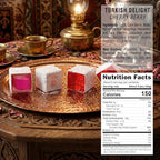 Hazer Baba Turkish Delight Candy, Blackberry & Sour Cherry Flavored, 8.8oz (Pack of 1), Gourmet Snack Box, Traditional, Vegan Snack, Turkish Lokum, Sweets, Loukumi, Delicias Turcas, Halal, Kosher