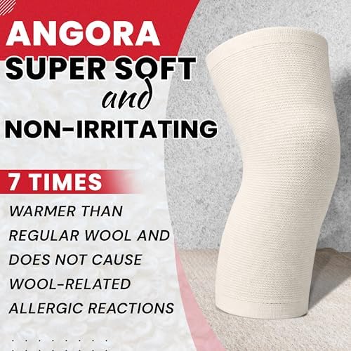 MAXAR Angora/Wool Knee Sleeve for Men & Women - Soft, Warm Support to Improve Circulation and Alleviate Arthritis Joint Pain - Lightweight Knee Warmer (XXL, 1 pc)