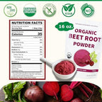 Chérie Sweet Heart Organic Beet Root Powder – Raw, Non-GMO, 1 LB – Natural Energy Boost, Supports Circulation, Detox, & Heart Health – Vegan, Gluten-Free