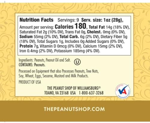 The Peanut Shop Handcooked Lightly Salted Virginia Peanuts - Gift Pack of 2, 9 oz. Tins by Lyza's Sweets & Treats