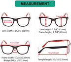 Eyekepper Readers Square Large Lenses Spring-Hinges Reading Glasses Women Black-Red +2.00