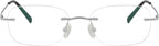 Eyekepper Titanium Rimless Reading Glasses Frameless Rectangle Oval Readers Women Men Silver +1.25