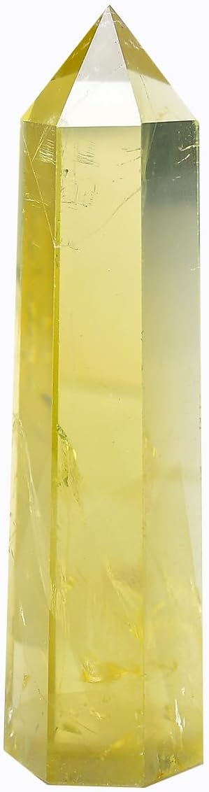 1PCS Citrine Healing Crystals Towers / 1.96-2.36" Natural Reiki Energy Wand Stone 6 Faceted Chakra Quartz Crystal Reiki Meditation Therapy Decoration Gifts