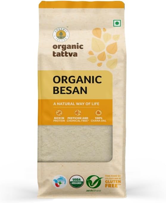 Organic Tattva Gram Flour Besan, ChickPea Flour, 500g Certified By USDA Organic