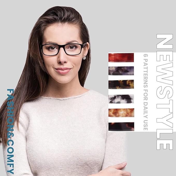 BLS BLUES Reading Glasses for Women/Men Blue Light Blocking, Fashion Readers Anti Eye Strain/Migraine Eyeglasses 6 Packs/Case