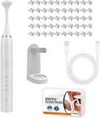 Electric Dental Flosser - 4 Speed Rechargeable Ultrasonic Electric Flossing with 50 Replacement Heads, Portable Teeth Cleaning Tool for Gentle Gum Care & Tongue Cleaning,Fit Men & Women