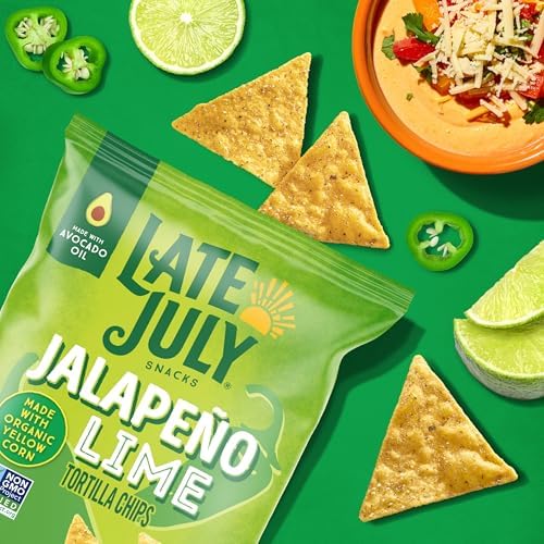 LATE JULY Snacks Jalapeno Lime Tortilla Chips, 6 Oz Bag
