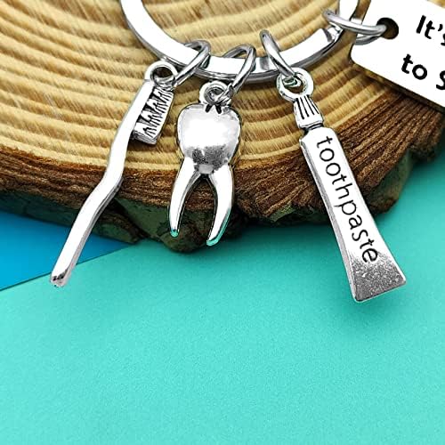 Funny Dental Hygienist Keychain - Dentist Assistant & Student Graduation Gift - Orthodontist & Nurse Office Gift