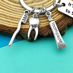 Funny Dental Hygienist Keychain - Dentist Assistant & Student Graduation Gift - Orthodontist & Nurse Office Gift