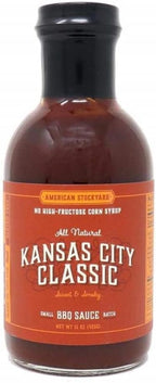 Organic Kansas City Classis BBQ Sauce - Made in USA - 15.5oz Bottle - Family Friendly - Handcrafted in Small Batches with All Natural Ingredients