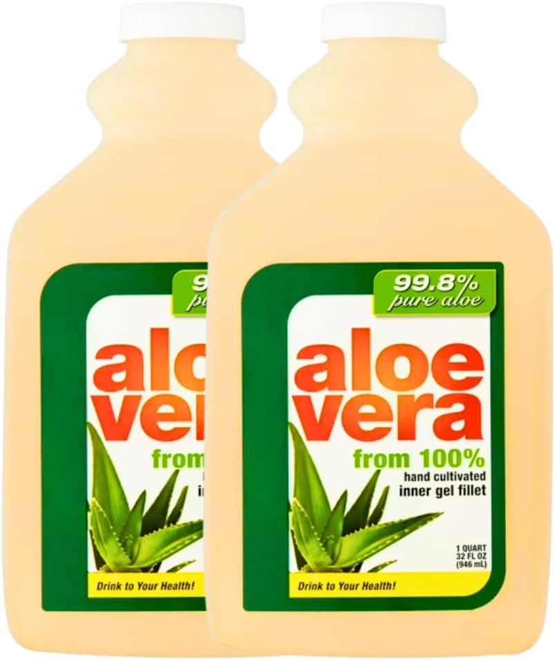 Aloe Vera Drink for Hydration and Digestive Health, Original Flavor, 32 Fl Oz Bottles, 2 Pack – Natural Aloe Gel Beverage, Refreshing & Nutrient-Rich Plant-Based Drink for Daily Wellness and Immune Support
