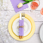 Fuutreo 100 Pcs Scalloped Cocktail Napkins Thick Paper Disposable Party Napkins Beverage Tissue for Wedding Dinner Birthday Supplies, 5 x 5 Inches(Purple)