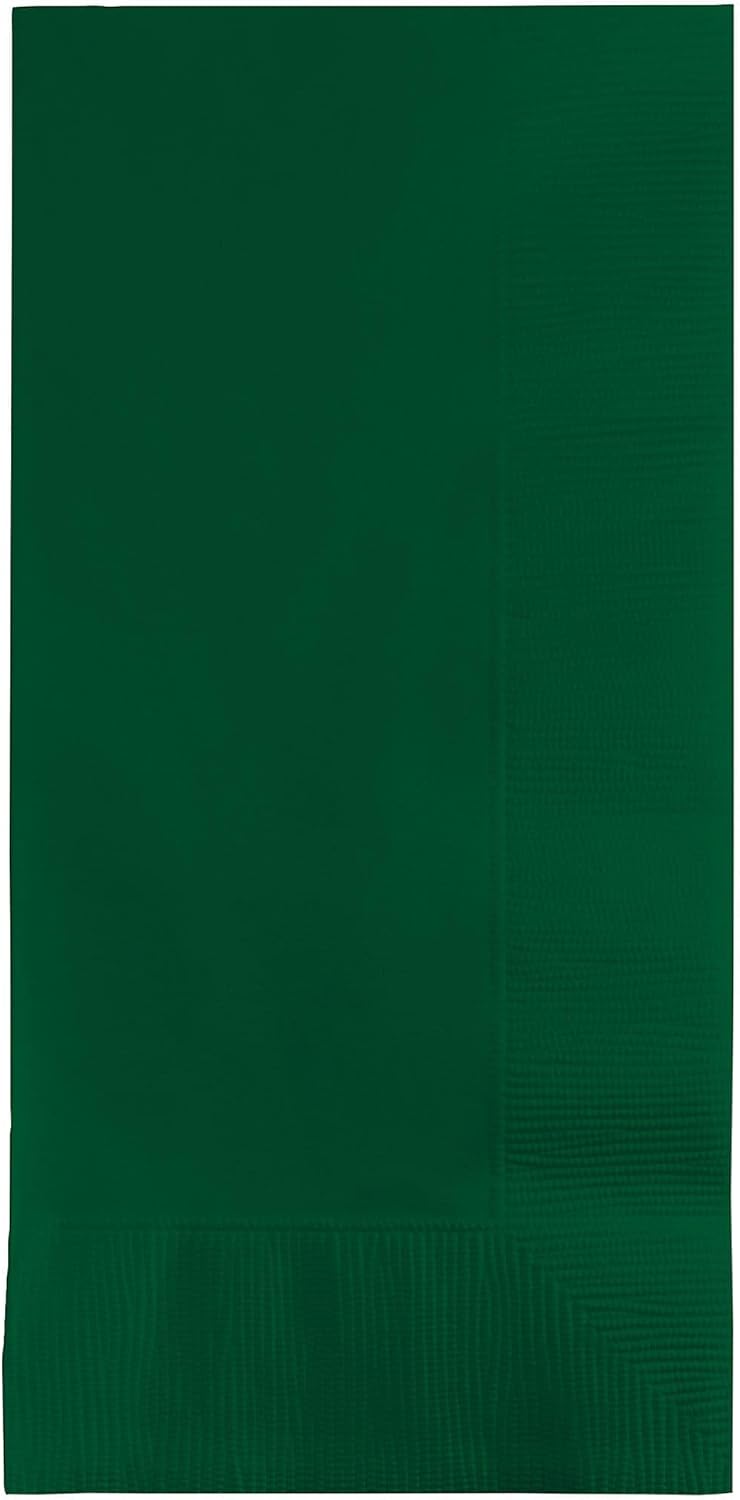 Creative Converting Touch of Color 2-Ply 50 Count Paper Dinner Napkins, Hunter Green - 673124B