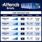 Attends Youth Incontinence Disposable Briefs, Youth/Small, 20"-34" Waist with Tab Closure, Heavy Absorbency with Super Absorbent Core and Breathable Side Panels, 96ct Case