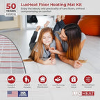 LuxHeat 20sqft Floor Heating Mat Kit - 120v in Floor Heating System - Complete Electric Radiant Heated Flooring System Includes Alarm, UDG Programmable Thermostat w/GFCI & Flooring Sensor