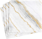 Caspari Marble Paper Cocktail Napkins in Grey, 20 Per Package