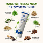 Neem Herbal Toothpaste with Complimentary Copper Tongue Scraper | Fluoride Free, SLS Free, Natural Toothpaste for Adults | Ayurvedic Oral Care with Miswak | 3.52 oz (2 Pack)