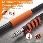 30FT High Window Cleaning Kit, 5-24 FT Telescoping Extension Pole with Dual Action Flip-Lock & Screw Fixing Design, 2-in-1 Window Squeegee, Professional Long Handle Washing Tool for High Windows