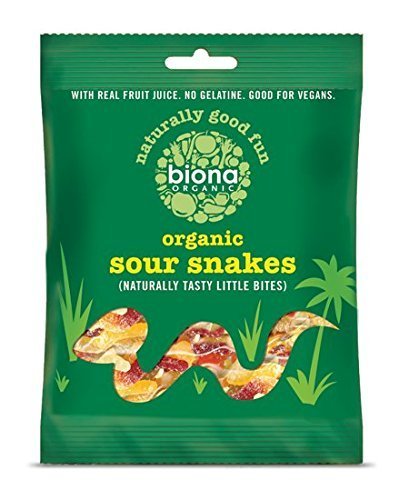 Biona Organic - Sweets - Jellies - Sour Snakes - 75g (Case of 12) by Biona